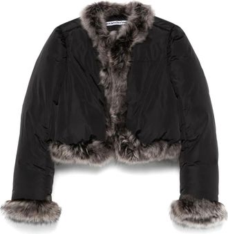 Alexander Wang Giacca imbottita con bordo in pelliccia sintetica - Nero