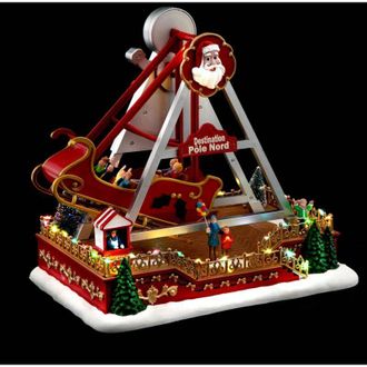 F&eacute;&eacute;ric Lights & Christmas Attrazione illuminata per barca villaggio 41 led h.33cm musicale - Atmosphera cr&eacute;ateur dint&eacute;rieur