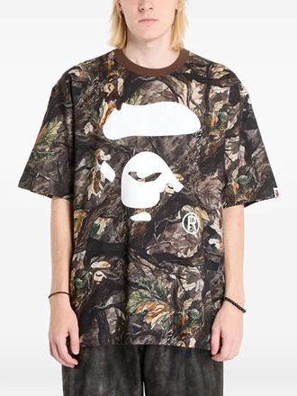 A Bathing Ape tree edge camouflage ape face T-shirt - unisex - Cotton - S - Brown