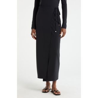 Lord & Taylor Cloud Fit Wrap Skirt in Black at Nordstrom, Size X-Large