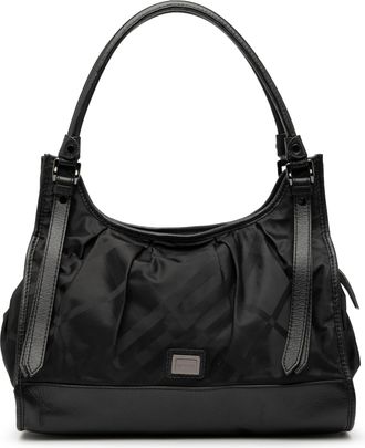 Burberry Tweedehands Tonal Check Nylon Schoudertas