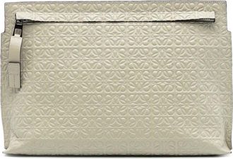 Loewe Pre-owned Loewe Embossed Leather Anagram Repeat T Clutch Ladies 61505
