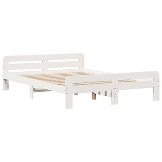 Berkfield Home Durable Bed Frame without Mattress White 140x190 cm Solid Wood Pine