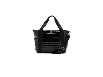 Think Royln Jetset Wingman Cross Body Womens Handbags Black Patent, Chain/Polyester