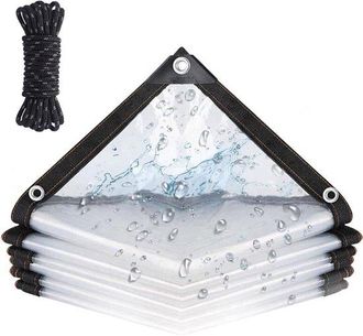 OEM Lona Transparente Con Ojales - 2 X 2 M - Impermeable - Para Uso Exterior