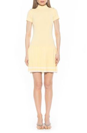 Alexia Admor Devika Pleated Knit Dress in Yellow at Nordstrom Rack, Size Medium