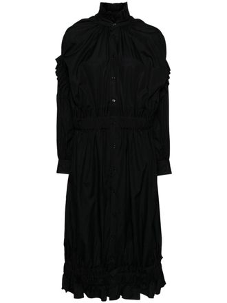 Comme Des Garçons Jurk met ruches detail - Zwart