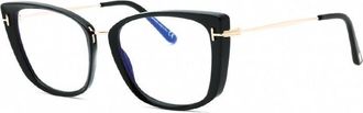 Tom Ford FT5816-B 089 Shiny Teal/Rose Gold/Clear Blue Light Block Lens 53mm