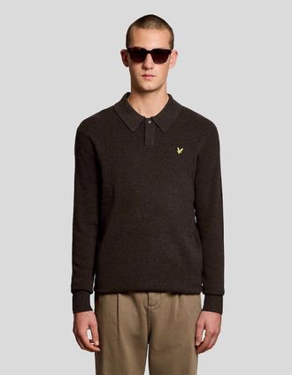 Lyle & Scott Lyle And Scott Mens Lambswool Blend Rugby Jumper - Brown - Size: XXL
