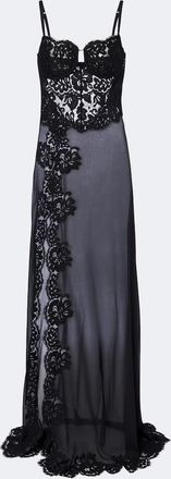 Dolce & Gabbana Lace-trimmed silk and and cotton-blend gown