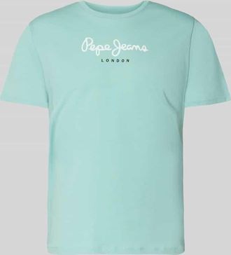 Pepe Jeans London Regular Fit T-Shirt aus reiner Baumwolle Modell EGGO in Aqua, Gr&ouml;&szlig;e XXL