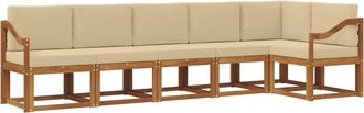vidaXL Conjunto De Sof&aacute;s De Exterior 6 Uds. Natural Y Beige Vidaxl