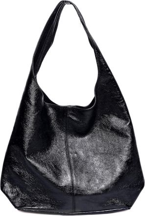 Luisa Vannini Zwart Rundleer Tas