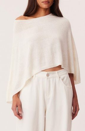 SNDYS Misty Knit Off the Shoulder Poncho in Off White at Nordstrom, Size X-Large