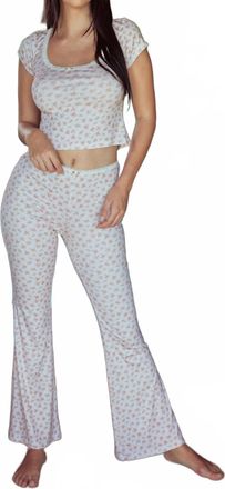Kilo Brava High Waisted Flare Pants In Ditsy Pink