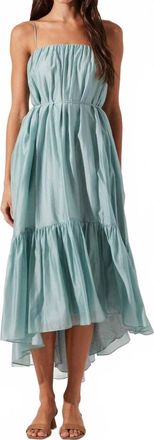 Astr Elisha Tiered High-Low Maxi Dress In Seafoam
