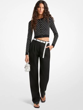 Michael Kors Pleated Stretch Wool Blend Twill Pants