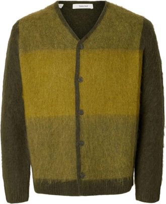 Selected Relaxed Fit Gebreide Cardigan - Heren - Truien - Groen - Maat: XL Wol