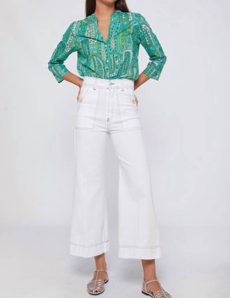 Vilagallo Noa High-Waisted Wide Legged Jeans In White