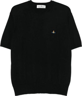 Vivienne Westwood Tops, Heren, Zwart, 2Xl, Katoen, Zwart Crew Neck Katoen-Kasjmier Mix