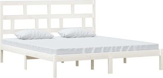 vidaXL Vidaxl - Estructura Cama De Madera Maciza Blanca Super King 180x200 Cm