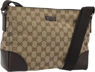 Gucci Pre-owned Cross Body Bags, female, Beige, Size: ONE SIZE Pre-owned GG Canvas Shoulder Bag