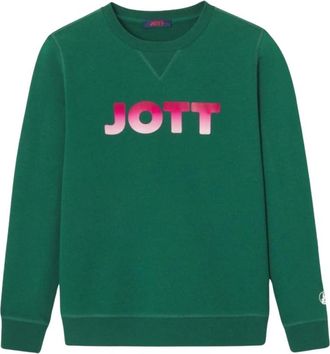 Jott Katoenen Sweatshirt - Groene Stijl - Dames - Sweatshirts - Groen - 2XL - Katoen - Hoodies & sweatvesten