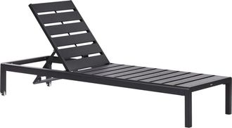 Beliani Beliani - Modern Garden Lounger Reclining Adjustable Back Black Base Nardo