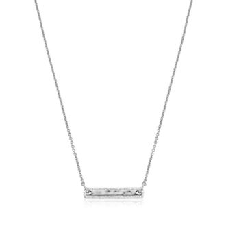 Monica Vinader Sterling Silver Havana Tiny Bar Diamond Necklace Diamond