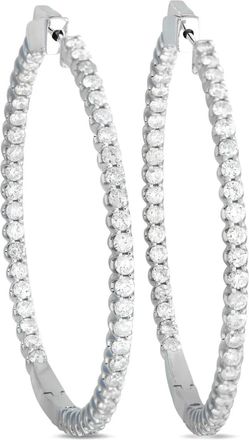 Luxury Bazaar Orecchini Inside-Out in oro bianco 14 carati con diamanti - Argento