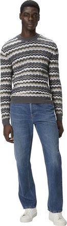 Missoni Crew Neck Sweater With Zigzag Pattern in Grey & Beige at Nordstrom, Size 50 It