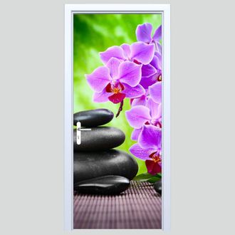 OEM Adhesivo De Tela Para Puerta Con Dise&ntilde;o De Piedras Zen 130pd