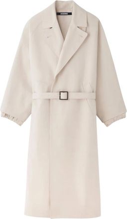 Jacquemus Belted Coats, female, White, Size: 2XS Trapezi Trench Coat