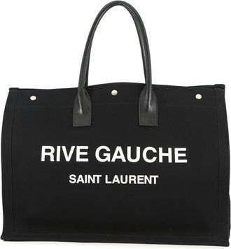 Saint Laurent Black Canvas Tote Bag (Pre-Owned)