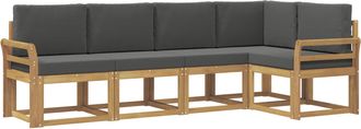 vidaXL Conjunto De Sof&aacute;s De Exterior 5 Uds. Blanco Y Antracita Vidaxl