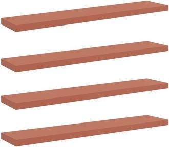 vidaXL Estante De Pared 4 Pcs Rojo 120 X 23,5 X 4 Cm Vidaxl