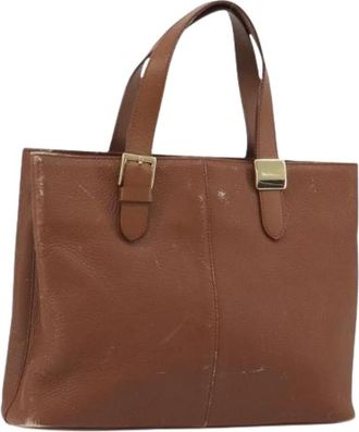 Burberry Pre-owned Vintage Leren Handtas - Dames - Vintage Shopper - Bruin - ONE Size - Leer - Vintage