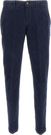 BRIGLIA 1949 tailored velvet trousers - Blue
