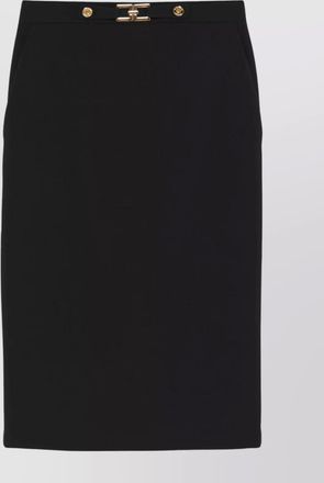 Elisabetta Franchi slit waist gold high knee skirt