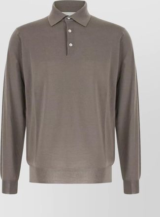 Lardini long sleeve knit polo shirt for men