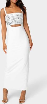 Bebe Embellished Maxi Dress in Ivory at Nordstrom Rack, Size X-Small