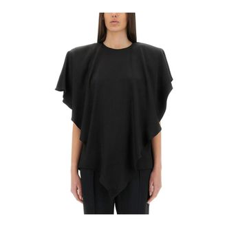 Stella McCartney Stella McCartney, Blouses, female, Black, Size: XS Asymmetric Cape Top