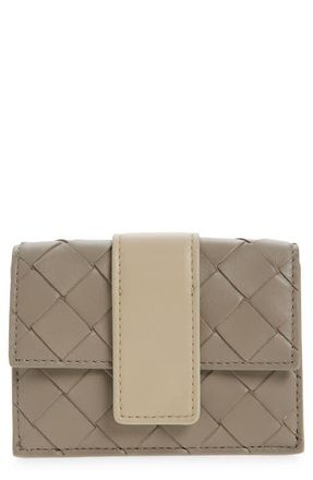 Bottega Veneta Small Tag Intrecciato Leather Bifold Wallet in 2823 Limes/Ecru/Cypr-G at Nordstrom