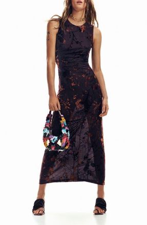 Desigual Floral Burnout Sleeveless Dress in Brown at Nordstrom, Size X-Large