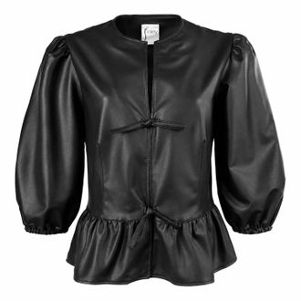 Finley Womens Luna Vegan Leather Tie Top In Black