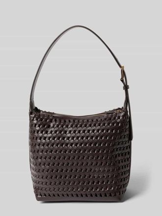 Mango Umh&auml;ngetasche mit Strukturmuster Modell TRAMA in Dunkelbraun, Gr&ouml;&szlig;e 1