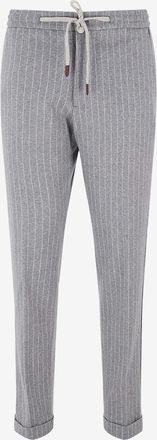 Marco Pescarolo Gerade Flanellhose mit Streifen