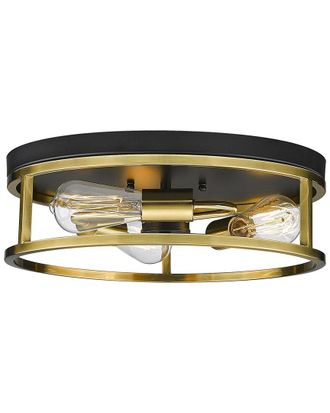 Bethel International 3-Light 16In Iron Flush Mount