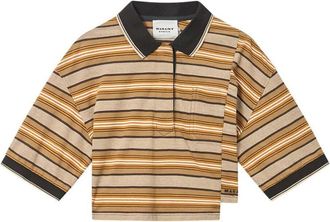 Isabel Marant Isalyne Striped Cotton Pique Polo Shirt Clothing