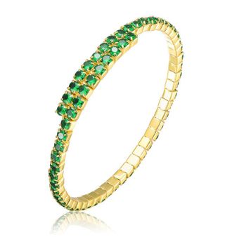 Rachel Glauber Colored Cubic Zirconia Bypass Tennis Bracelet